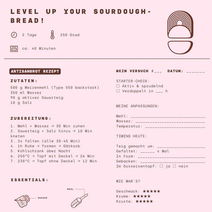 Sauerteigbrot Level-up Journal [kostenloser PDF-Download]